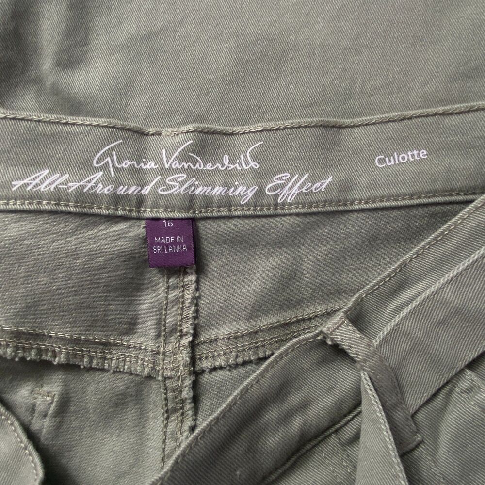 New Gloria Vanderbilt High Rise Pleated Culotte Tie Waist Pant Women's Size 16 - Picture 6 of 8